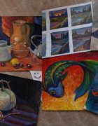 Студия. Масло, гуашь и горшочки :)